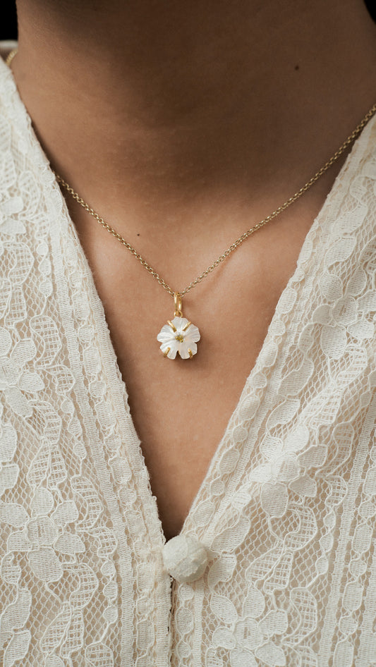 Hibiscus Charm with Mother of Pearl