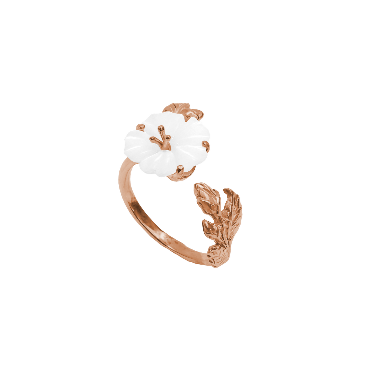 Hibiscus Ring with Mother of Pearl