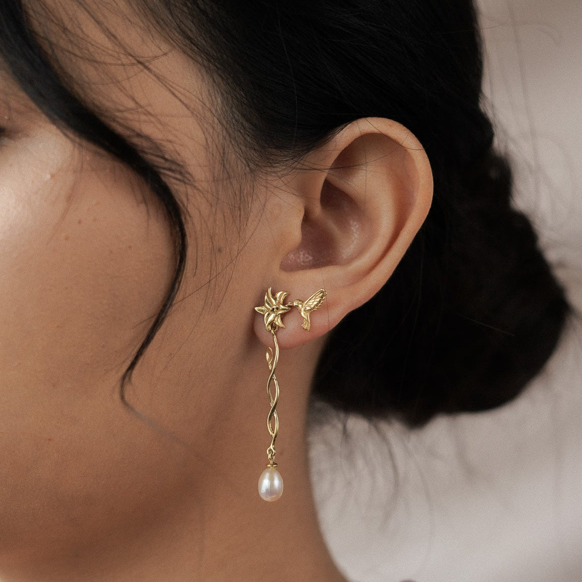 Hummingbird Two-Way Earrings