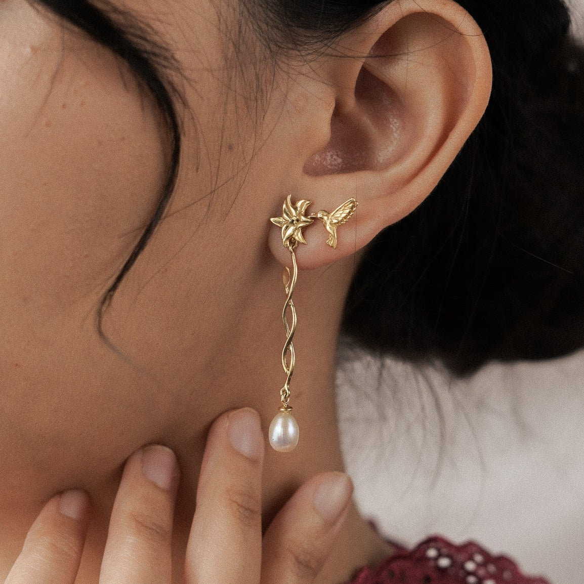 Hummingbird Two-Way Earrings