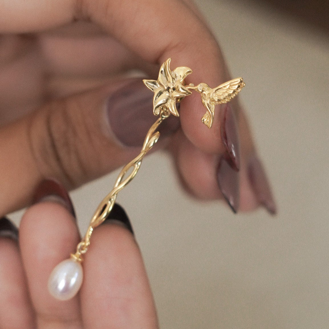 Hummingbird Two-Way Earrings