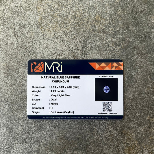 Heated Natural Blue Sapphire - 1.23 carat
