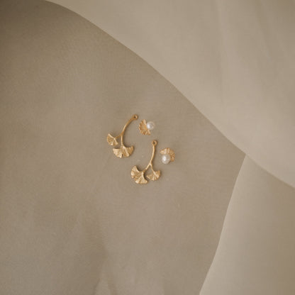 Ginkgo Two-way Earrings Gold