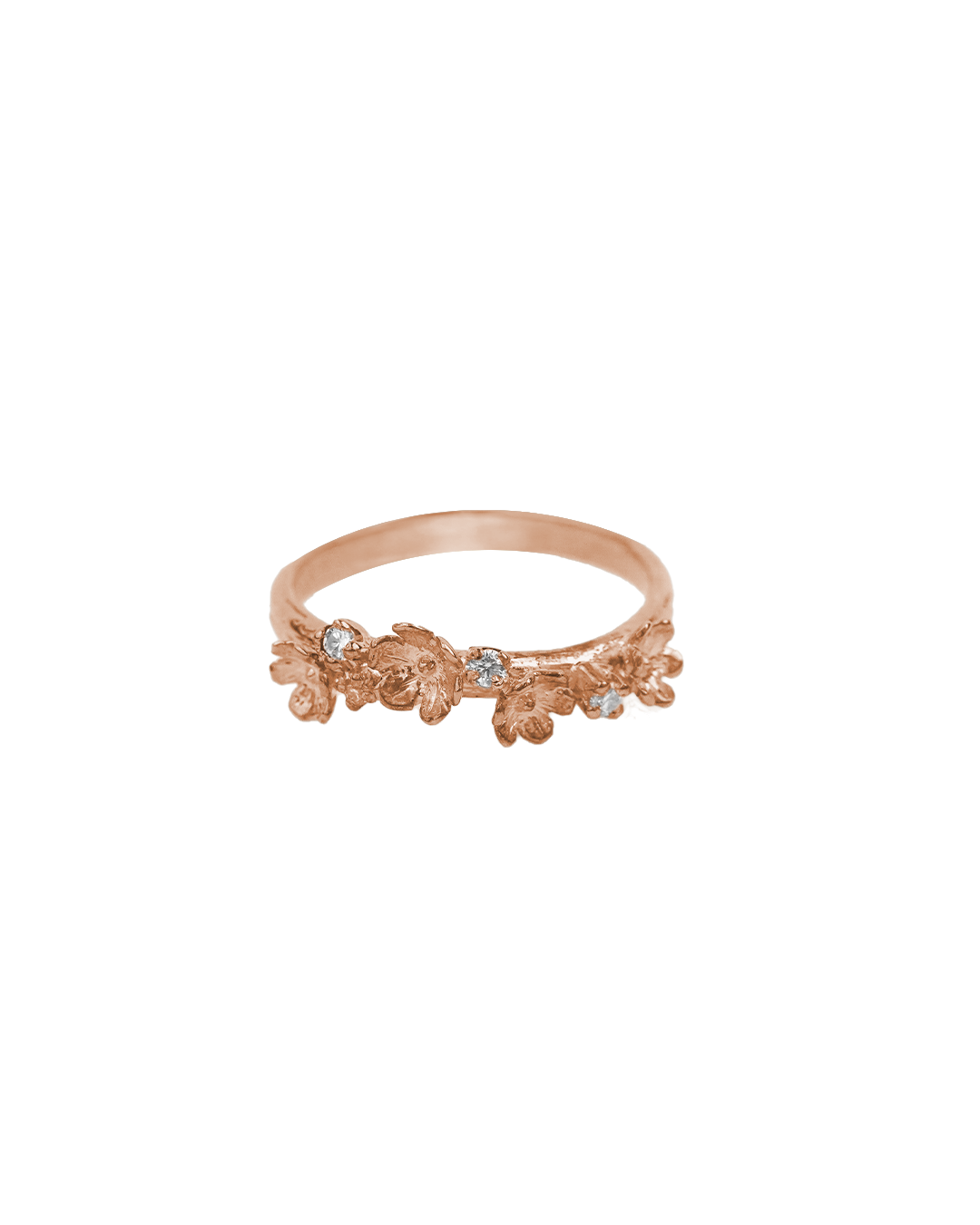 Sora Ring with Round Stone in 18K Gold