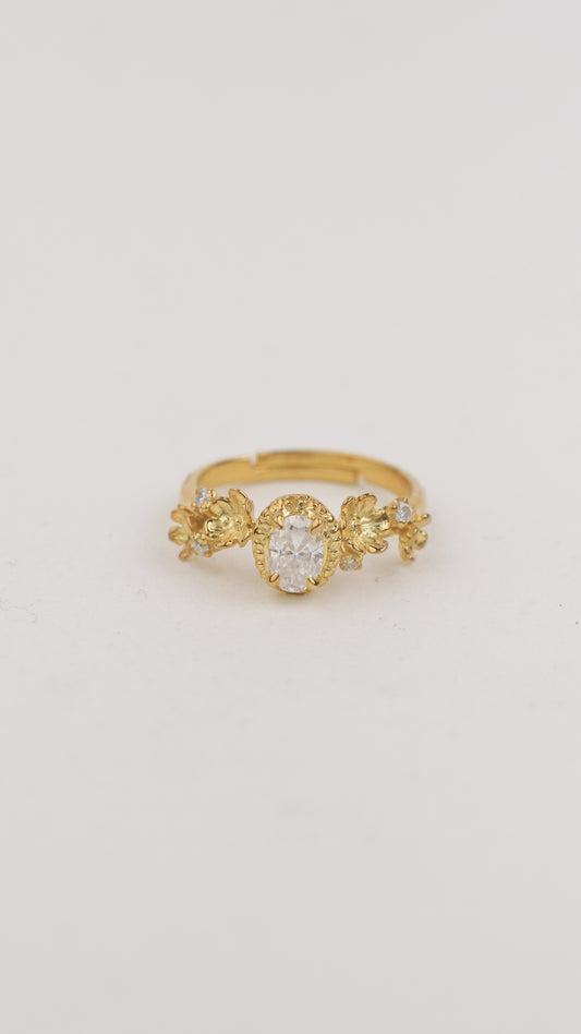 Kembang Ring with Oval Stone