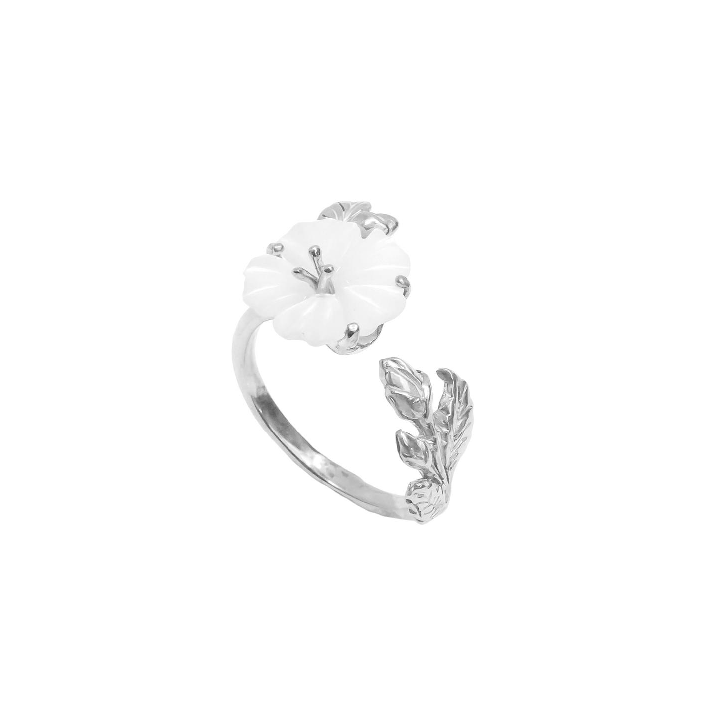 Hibiscus Ring with Mother of Pearl