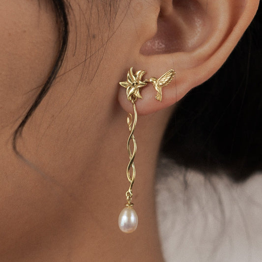 Hummingbird Two-Way Earrings