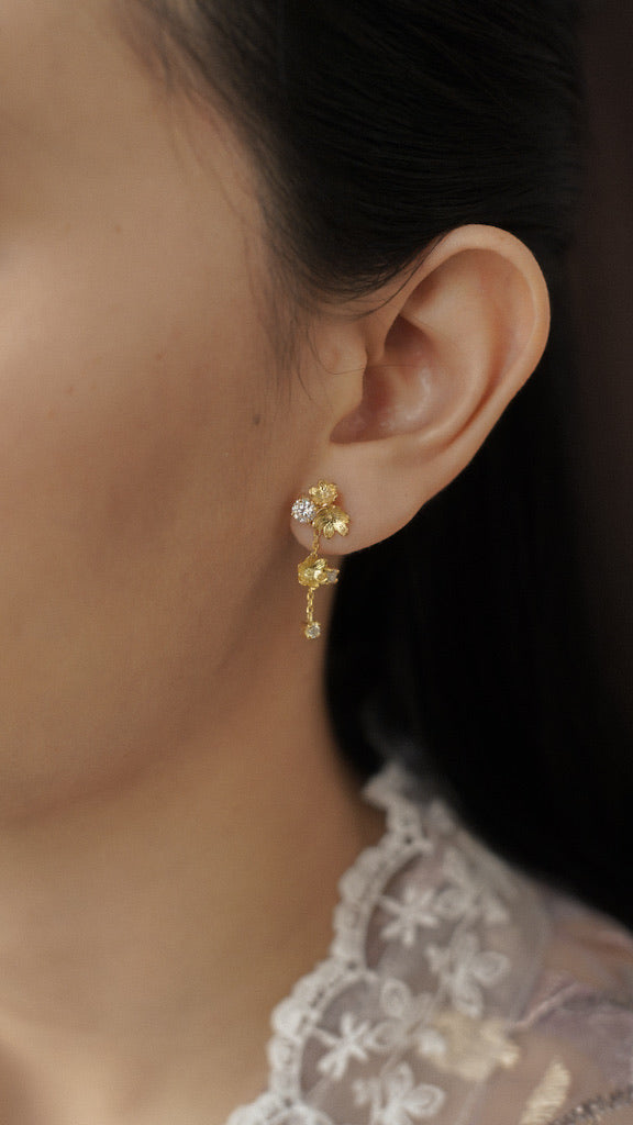 Kembang 2in1 Earrings 18k Gold