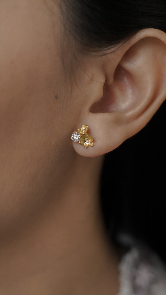 Kembang 2in1 Earrings 18k Gold