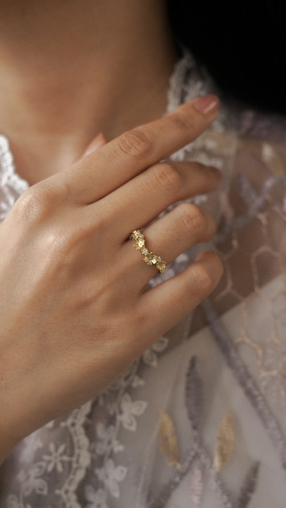 Kembang Bloom Ring with 18k Gold