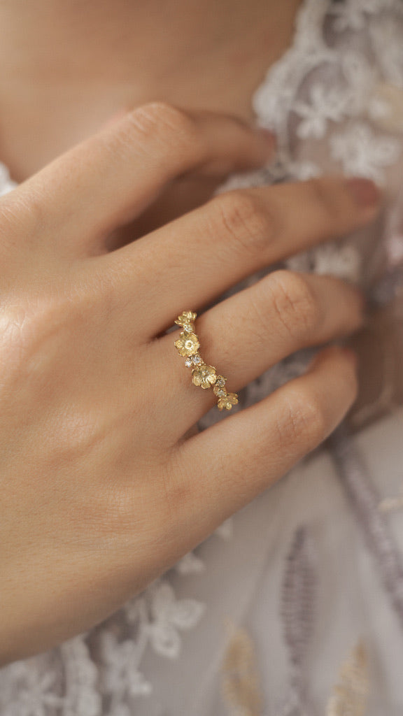 Kembang Stacking Ring with 18k Gold