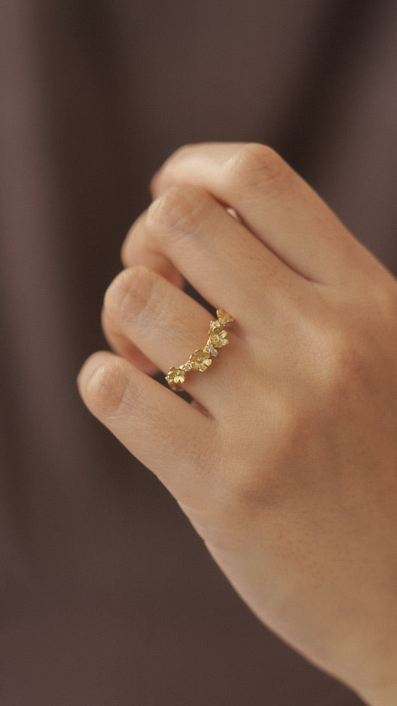 Kembang Stacking Ring with 18k Gold