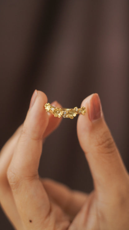 Kembang Stacking Ring with 18k Gold