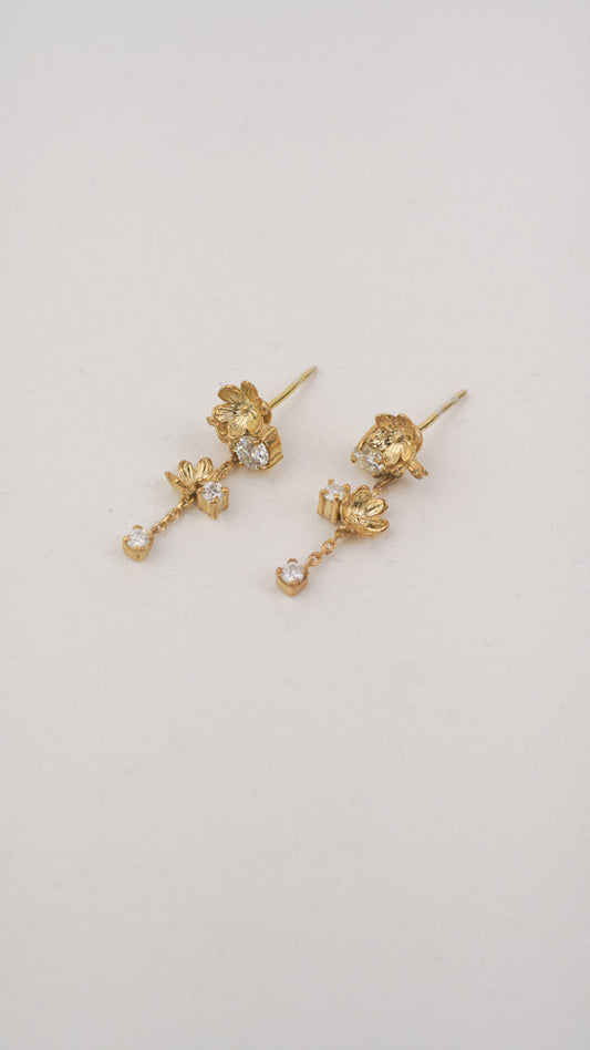 Kembang 2in1 Earrings 18k Gold